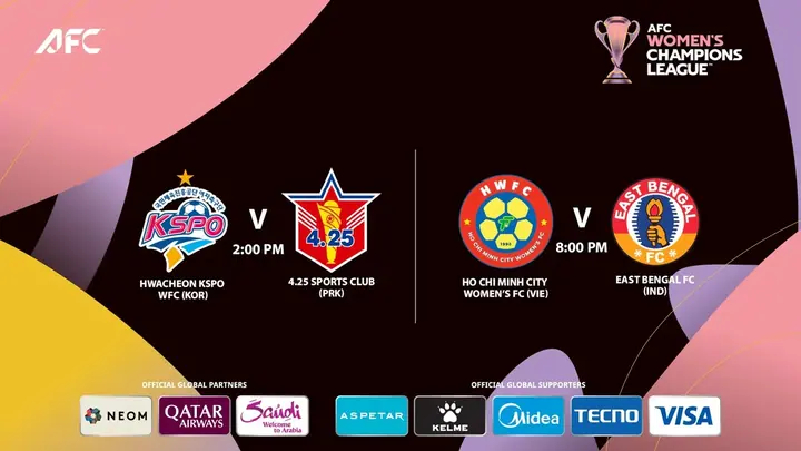 AFC Women's Champions League: Hwacheon KSPO WFC vs 4.25 Sports Club & Ho Chi Minh City Women's FC vs East Bengal FC poster