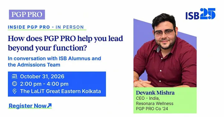 Inside PGP PRO: Meet ISB Alumnus & Admissions Team poster
