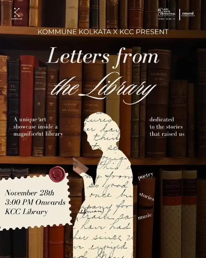 Kommune Kolkata x KCC Present: Letters from the Library poster